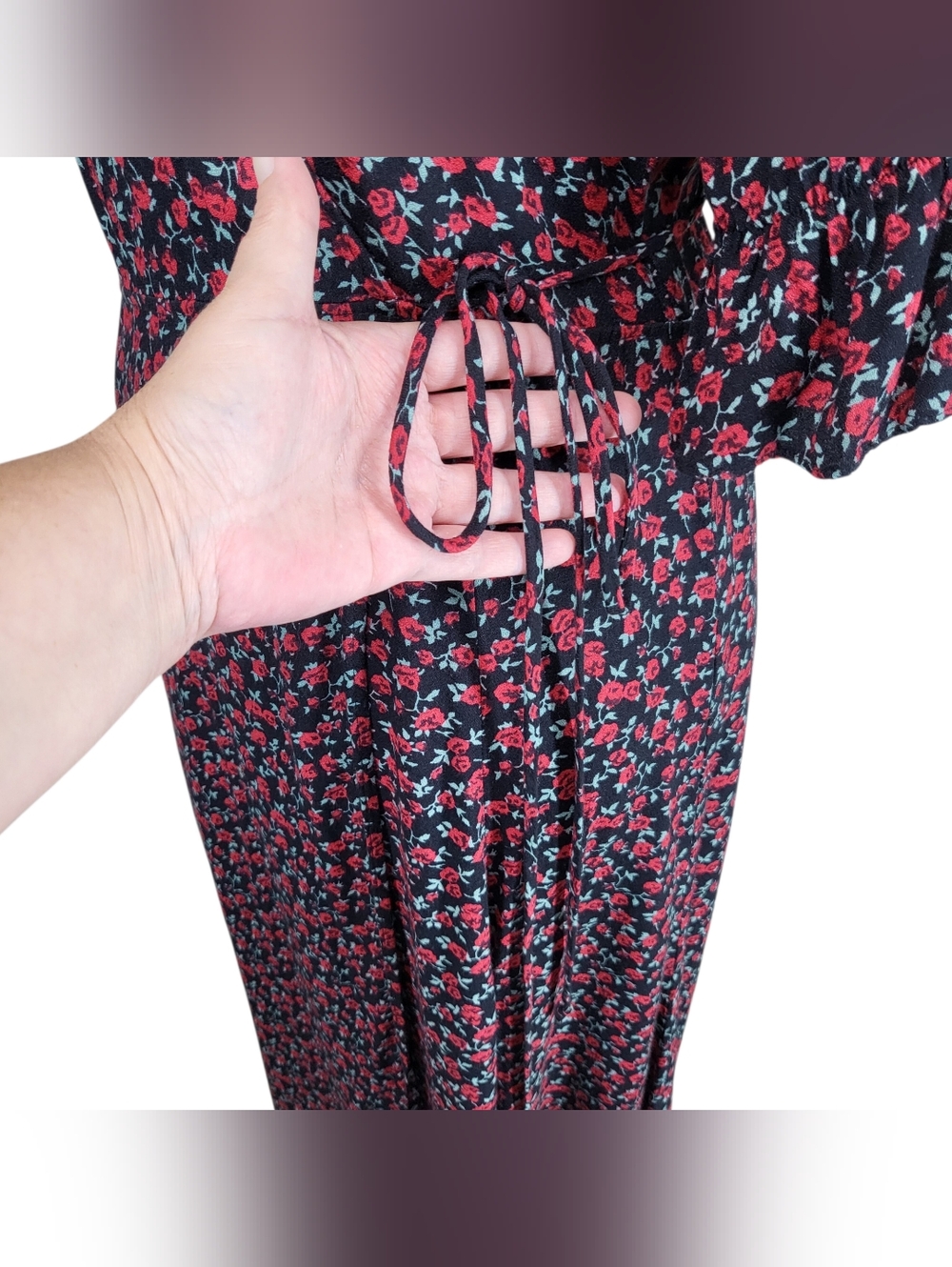 Reformation Judith Mabel Ditsy Floral Maxi Wrap Dress Viscose Size M - Picture 6 of 15